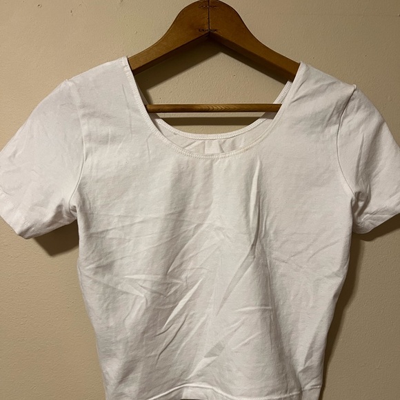 American Apparel Cotton Spandex Jersey Crop T-Shirt - Picture 2 of 4